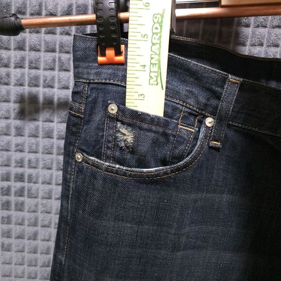 7 Austyn Dark Wash Jeans 38x36 Mens Y2K USA Straight Leg Distressed Grunge Rock - Picture 9 of 16